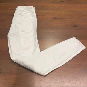 A&F Ultra High Rise Super Skinny White Jeans